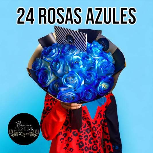 Ramo de 24 rosas pintadas