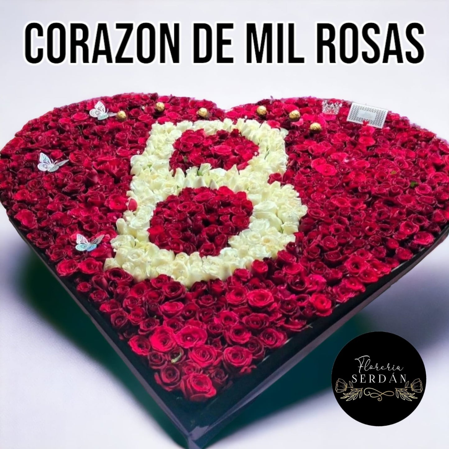 Corazón gigante de 1000 rosas