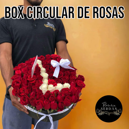 Caja circular de rosas