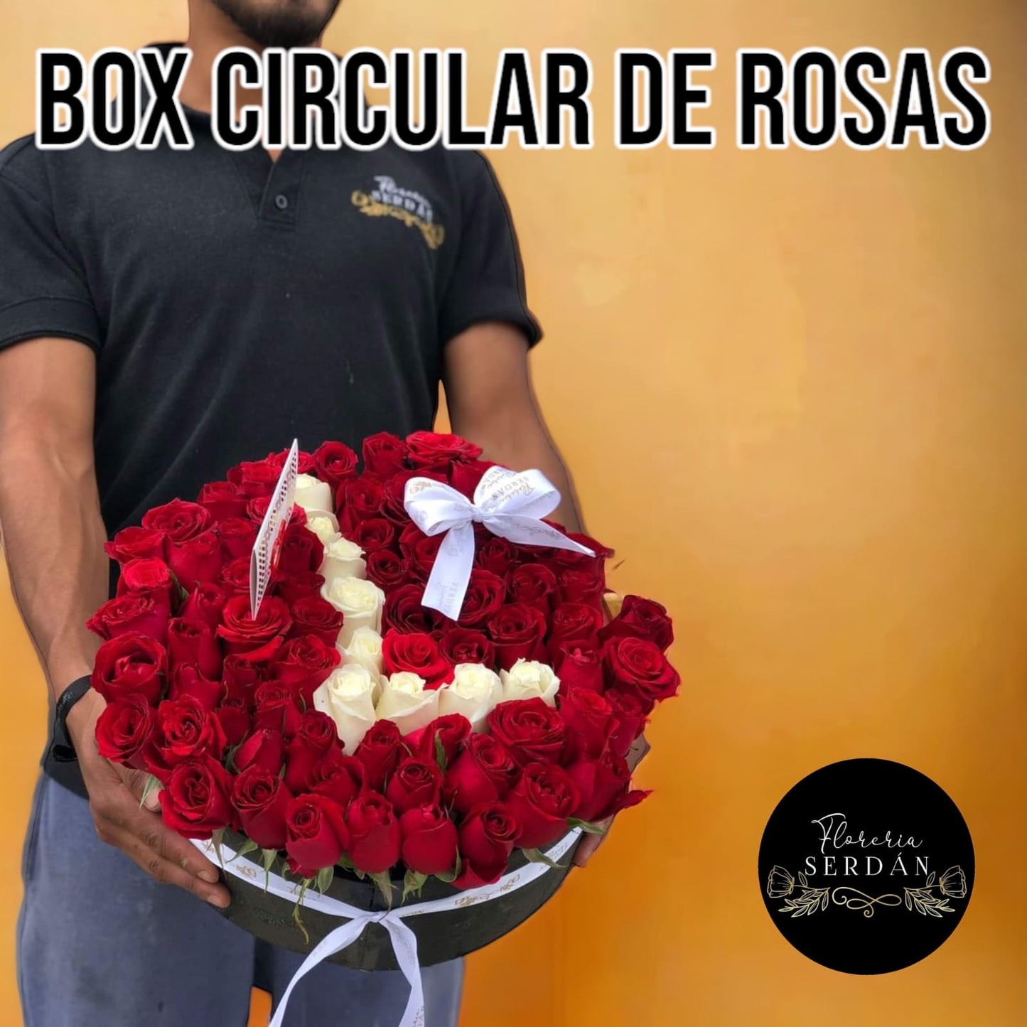 Caja circular de rosas