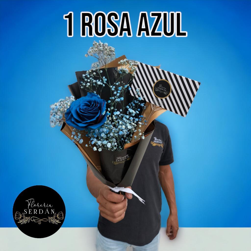 Ramo de 1 rosa azul