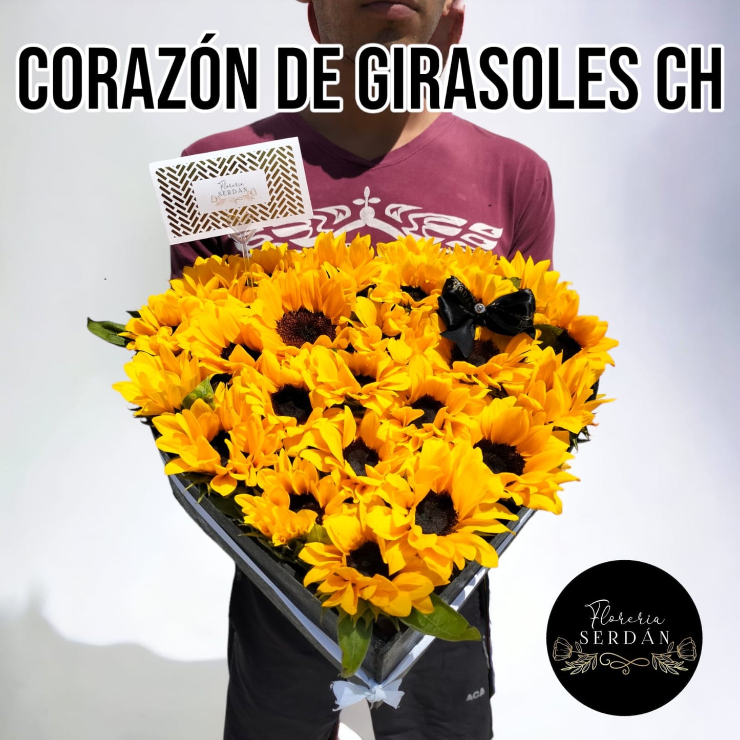 Corazón de girasoles chico