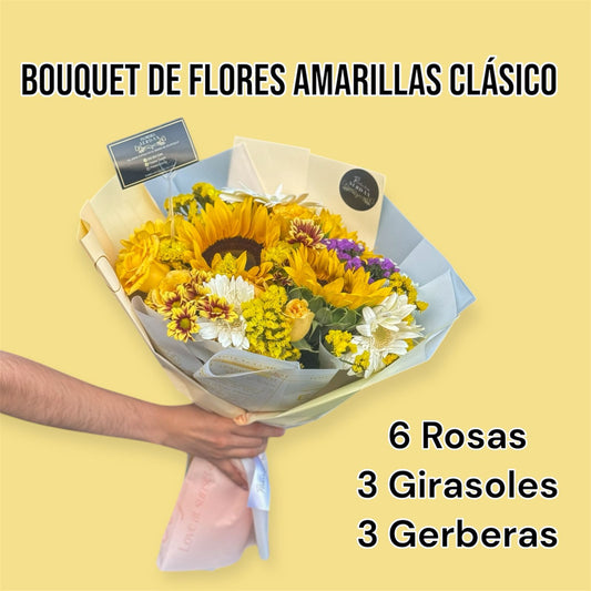 Bouquet de flores amarillas clásico