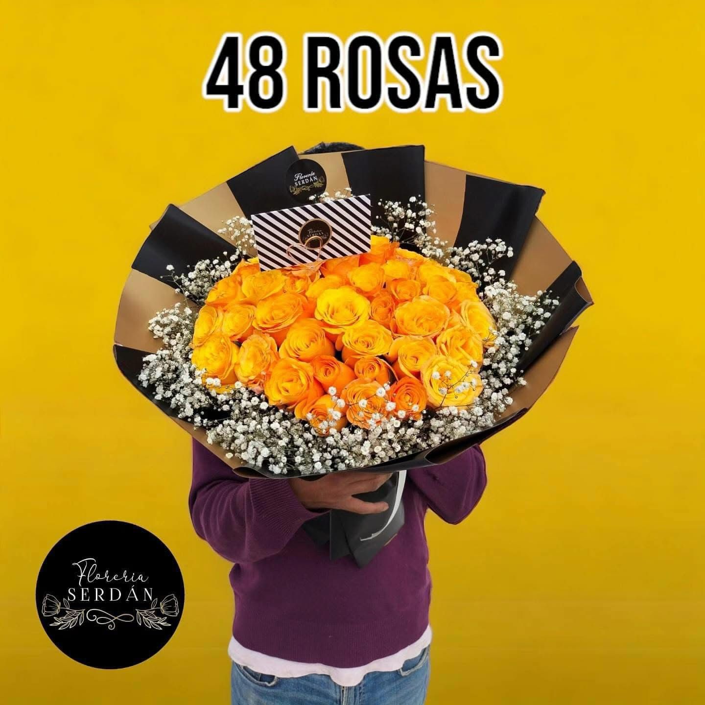 48 rosas amarillas