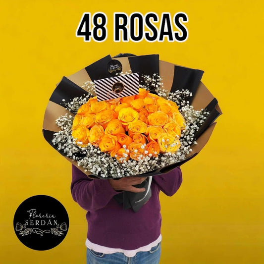48 rosas amarillas
