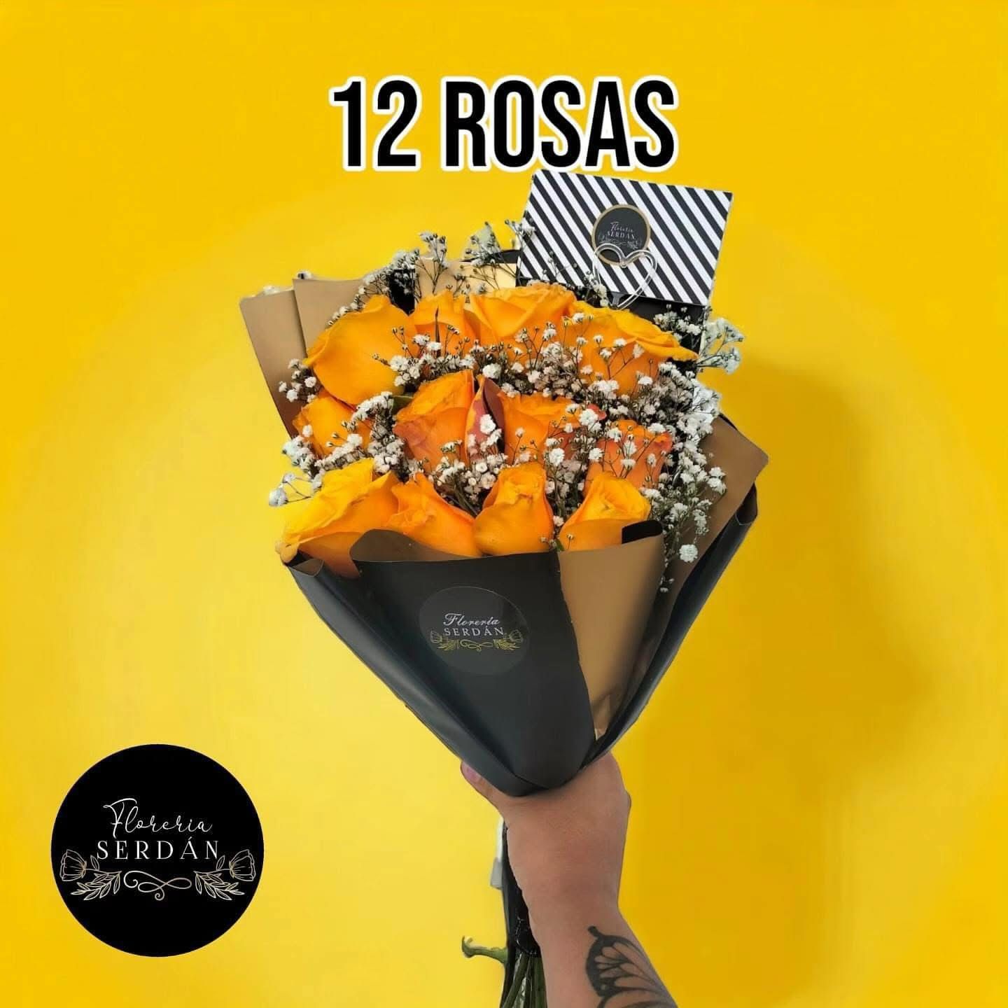 12 rosas amarillas