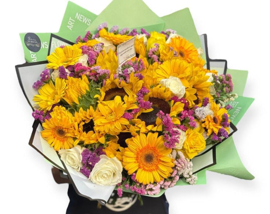 Bouquet de flores amarillas maxi
