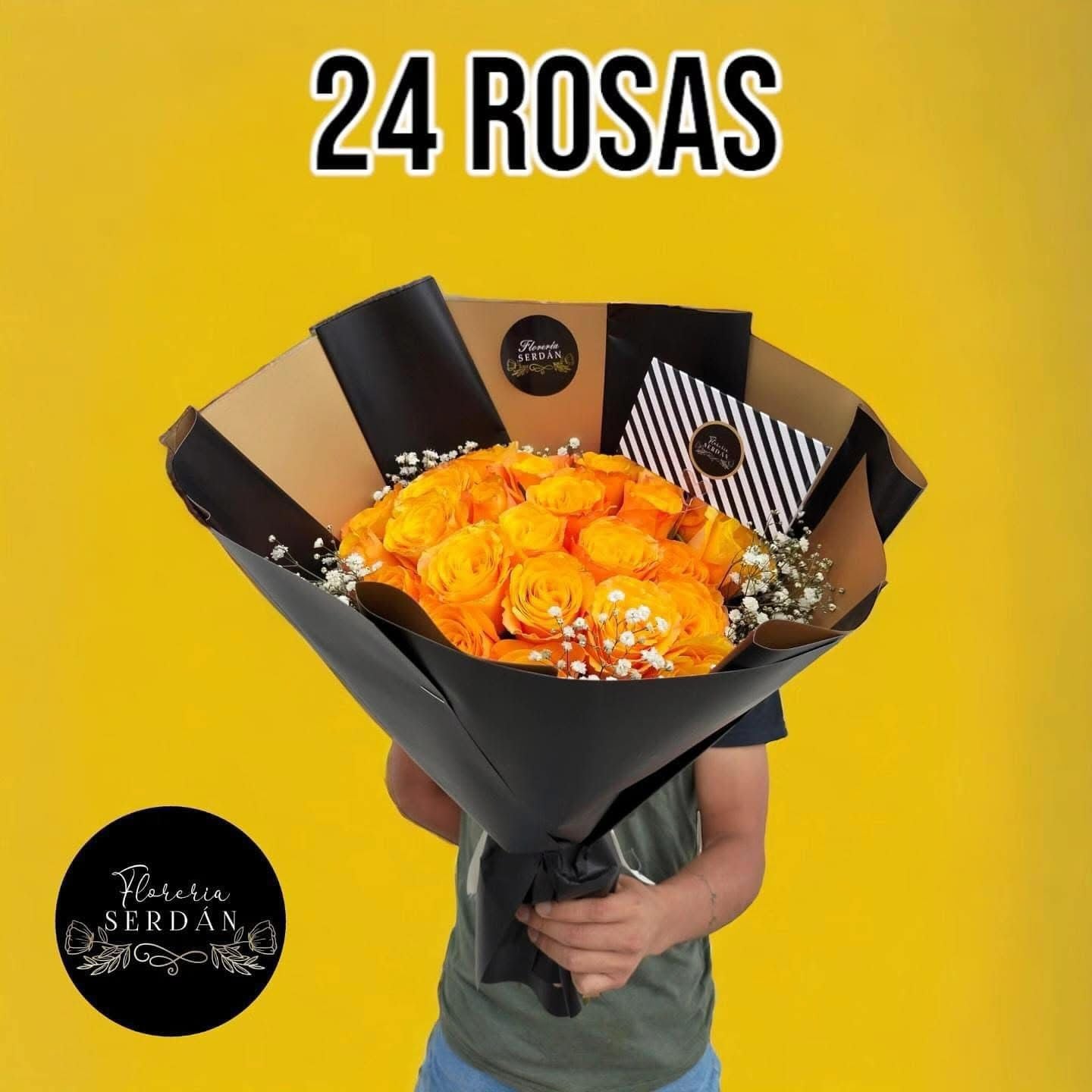 24 rosas amarillas